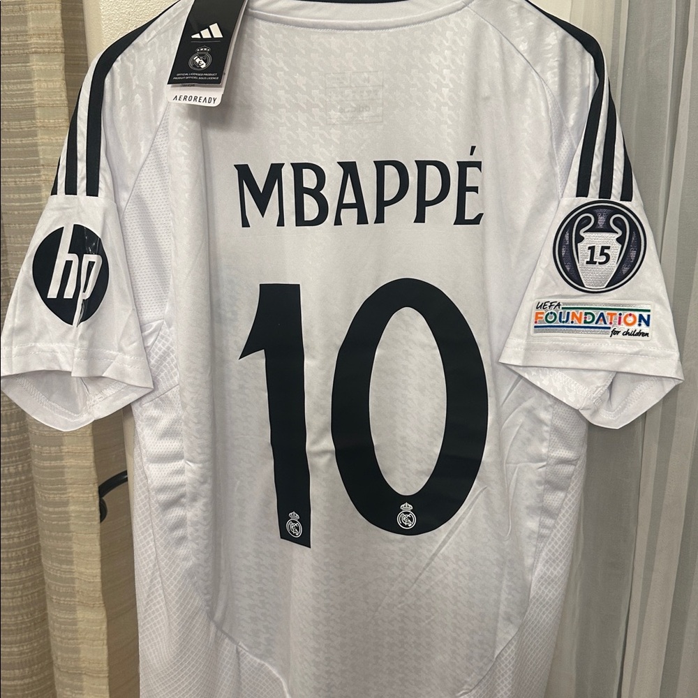 Real Madrid 2025 HOME Champions League  SLIM FIT  Size  MEDIUM MBAPPE#10